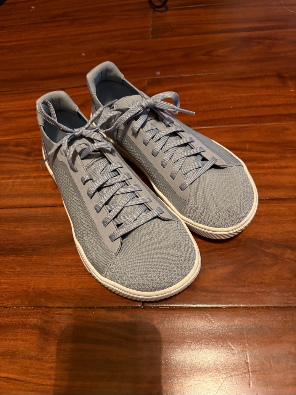 Women’s Casual Knit Lace-Up Sneakers in Light Gray